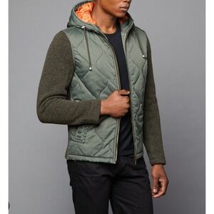Slate & Stone Mason Wool Quilted Jacket in Army‎ Green sz S